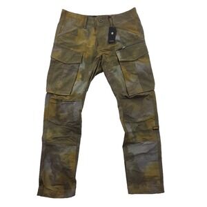 G-Star RAW Tobacco Blurry Camo Rovic Zip 3D Mens 32x30 Ripstop Pants Tapered